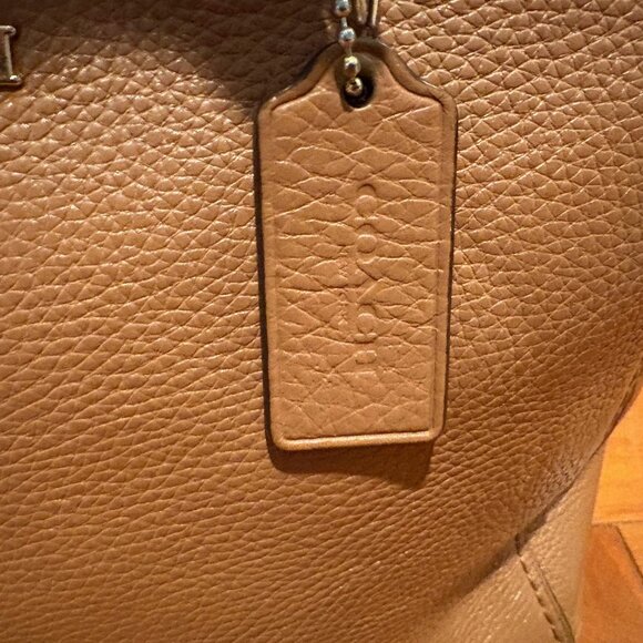 Coach Jes Tote Pebble Leather Saddle Brown Bag 76701 - Picture 8 of 13